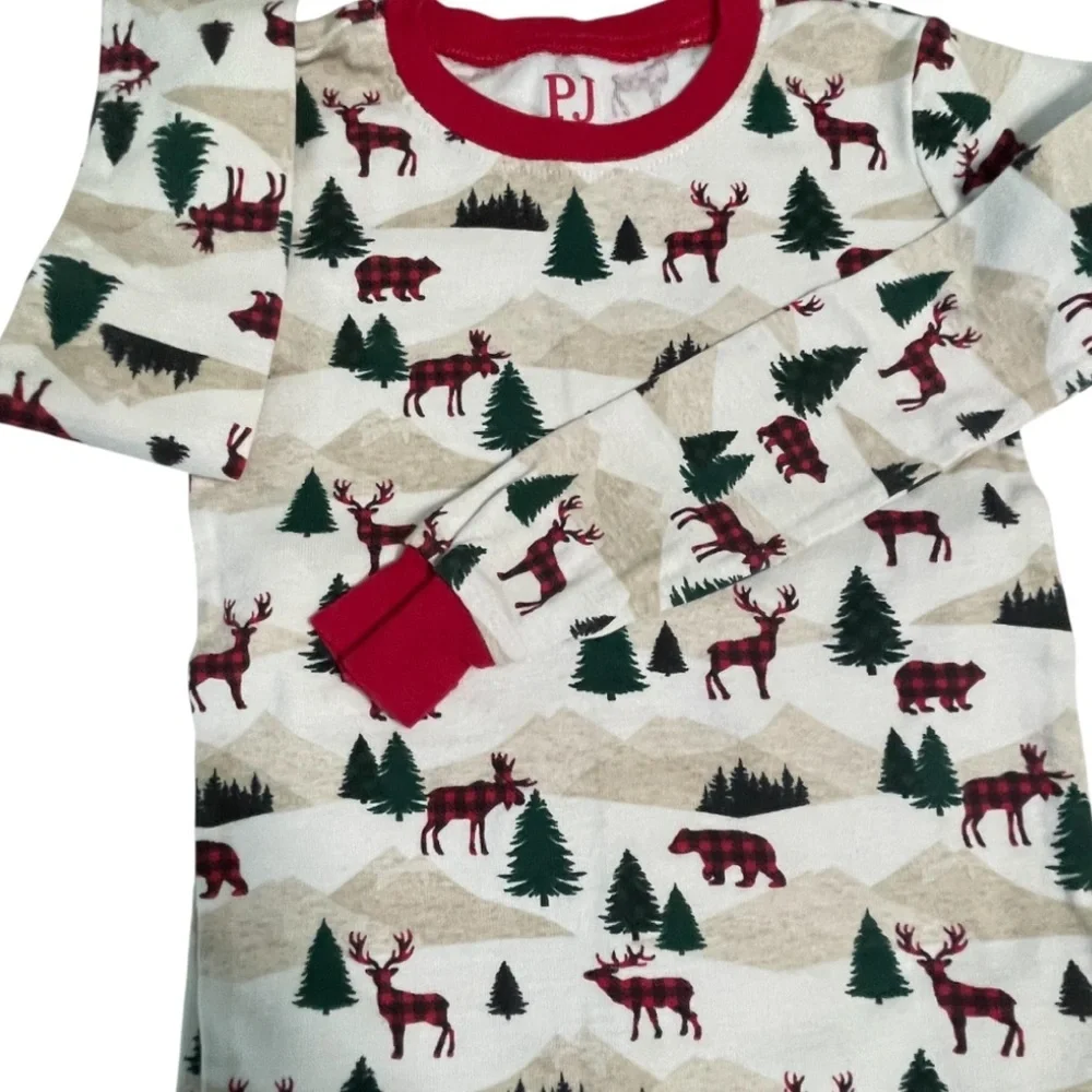 Kids Pajamas - Red/White/Green Winter Themed